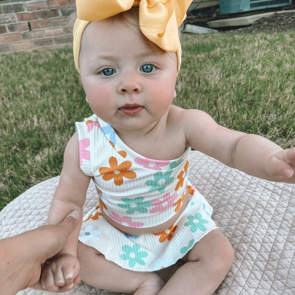 Skirted bummie two piece set